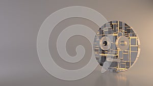 light background 3d rendering symbol of flushed icon