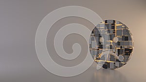 light background 3d rendering symbol of frown icon