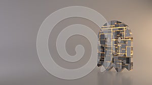 light background 3d rendering symbol of ghost icon