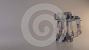 light background 3d rendering symbol of glass of beer icon