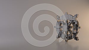 light background 3d rendering symbol of helm icon