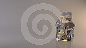light background 3d rendering symbol of house  icon