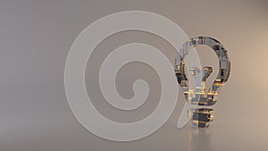 light background 3d rendering symbol of idea icon