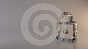 light background 3d rendering symbol of open icon