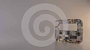 light background 3d rendering symbol of pager icon