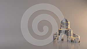 light background 3d rendering symbol of place of worship icon