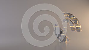 light background 3d rendering symbol of satellite dish icon