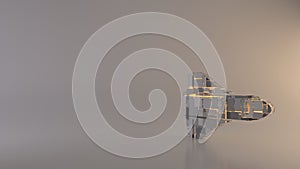 light background 3d rendering symbol of space shuttle icon