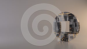 light background 3d rendering symbol of stop circle icon