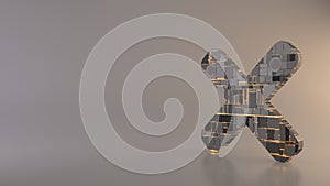 light background 3d rendering symbol of times icon