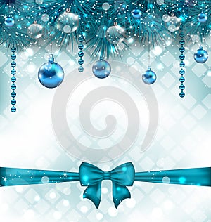 Light background with Christmas traditional elements