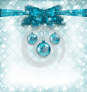 Light background with Christmas traditional elements