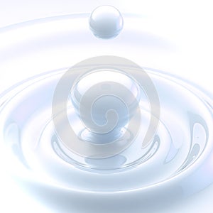 Light background: cream liquid drop