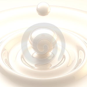 Light background: cream or milk liquid drop