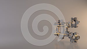 light background 3d rendering symbol of cogwheels icon
