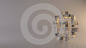 light background 3d rendering symbol of computer icon