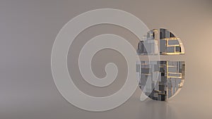 light background 3d rendering symbol of computer  icon
