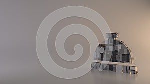 light background 3d rendering symbol of concierge bell icon