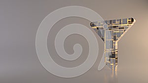 light background 3d rendering symbol of filter icon