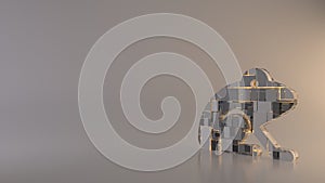 light background 3d rendering symbol of frog icon