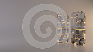 light background 3d rendering symbol of pause icon