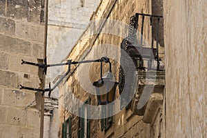 Light and balcony the old city of Mdina Malta