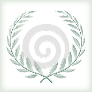 Light bayleaf or laurel wreath icon isolated.