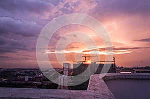 `The light behind the building`