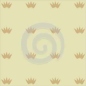 Light beige background with floral pattern. Khaki and orange leaves, orange, ornament., curls, circles