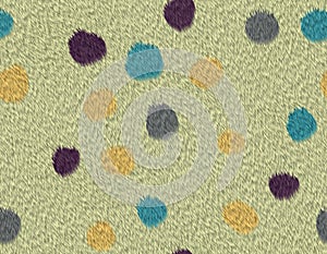 Light beige cheetah fur with multicolored round shape spots