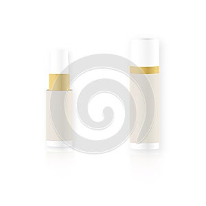 Light beige cosmetics containers, vector illustration