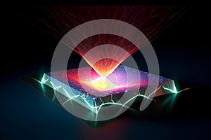 Light being transmitted in the form of small packets of energy quanta. Generative Ai