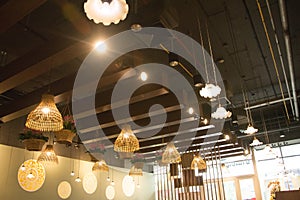 The light on black ceiling