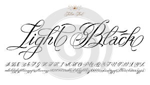 Light Black Tattoo Font