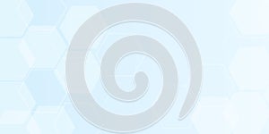 Light Blue Abstract Background with Hexagons and Technology