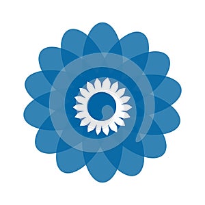 Light blue abstract geometric flower logo template