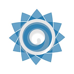 Light blue abstract geometric flower logo template