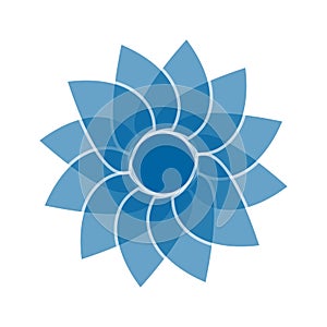 Light blue abstract geometric flower logo template