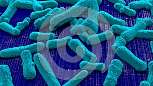 Light blue bacteria on binary floor cybersecurity concept