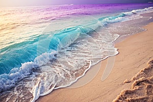 Light blue beige purple gradient wave background