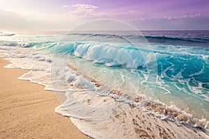 Light blue beige purple gradient wave background