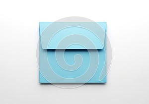 Light blue closed envelope isolated on a white background, simple design