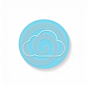Light Blue Cloud Icon in Circle on White Background