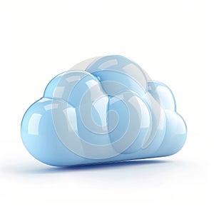 Shiny Blue Cloud, 3D Render, Abstract Cloud Computing Concept