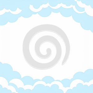 Light Blue Clouds Frame Background Illustration