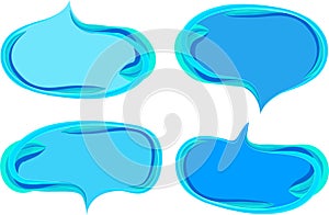 light blue colors creative outline speech bubbles banners