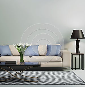 Light blue contemporary modern sofa