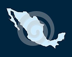 Light blue design concept of Country Mexico Map isolated on dark green background - vector