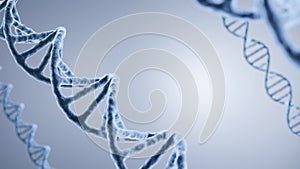 Light Blue DNA structure isolated background. 3D illustration