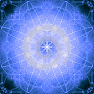 Light Blue Fantasy Cross Star Pattern Harmony Symmetry Ornament Decorative Healing Light Code